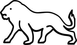 Black Lion Silhouette Outline PNG image