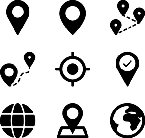 Black Location Iconon Transparent Background PNG