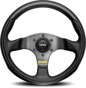 Black M O M O Racing Steering Wheel PNG