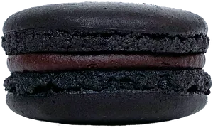 Black Macaronwith Filling PNG image