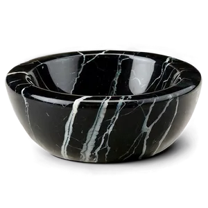 Black Marble Ashtray PNG 06262024