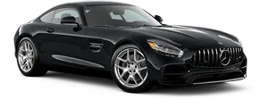 Black Mercedes A M G G T Side View PNG image