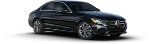 Black Mercedes Benz C Class Sedan PNG image