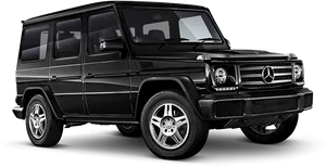 Black Mercedes Benz G Class S U V PNG image