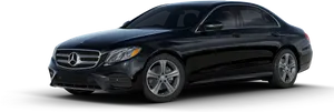 Black Mercedes Benz Sedan Profile View PNG image