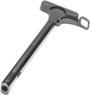 Black Metal Charging Handle Firearm Component PNG