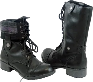 Black Military Combat Boots PNG image