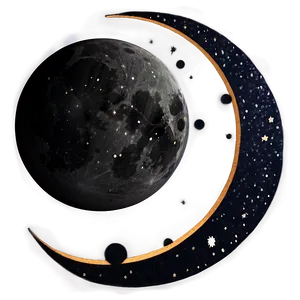 Black Moon And Constellations Png 06252024 PNG image