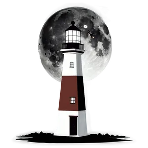 Black Moon And Lighthouse PNG Abj