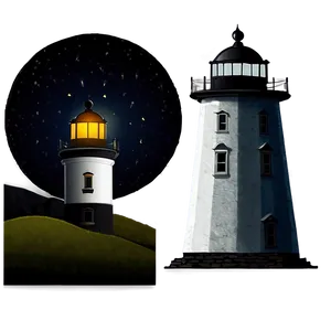 Black Moon And Lighthouse PNG Bec PNG