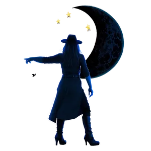 Black Moon And Witch PNG Goc PNG
