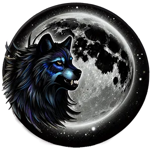 Black Moon And Wolf PNG 11 PNG
