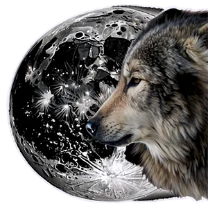 Black Moon And Wolf PNG Voo68 PNG
