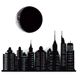 Black Moon Over City Png Rnq PNG image