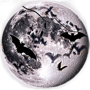 Black Moon With Bats PNG Swh92 PNG
