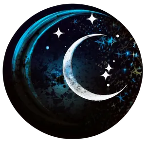 Black Moon With Stars Background PNG 16 PNG