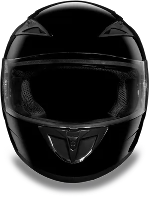 Black Motorcycle Helmet Front View PNG image