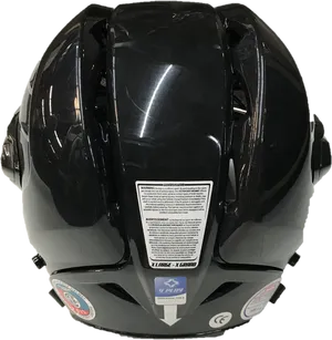 Black Motorcycle Helmet Rear View PNG image