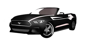 Black Mustang Illustration PNG image