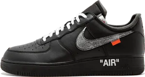 Black Nike Air Force1 Sneaker PNG image