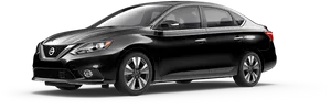 Black Nissan Sedan Profile View PNG