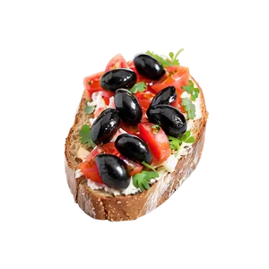 Black Olive Bruschetta PNG Eln