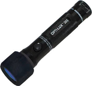 Black Optilux365 L E D Flashlight PNG image