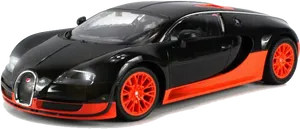 Black Orange Bugatti Veyron Side View