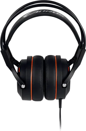 Black Orange Gaming Headset PNG image
