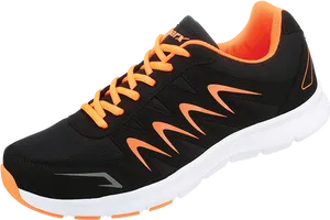 Black Orange Mens Running Shoe PNG image