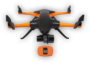 Black Orange Quadcopter Drone With Camera