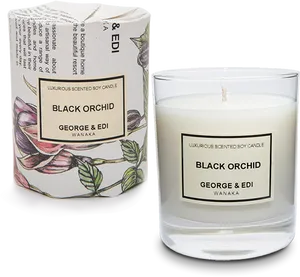 Black Orchid Scented Soy Candle PNG image