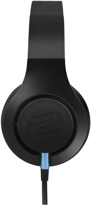 Black Over Ear Headphone Side View PNG image