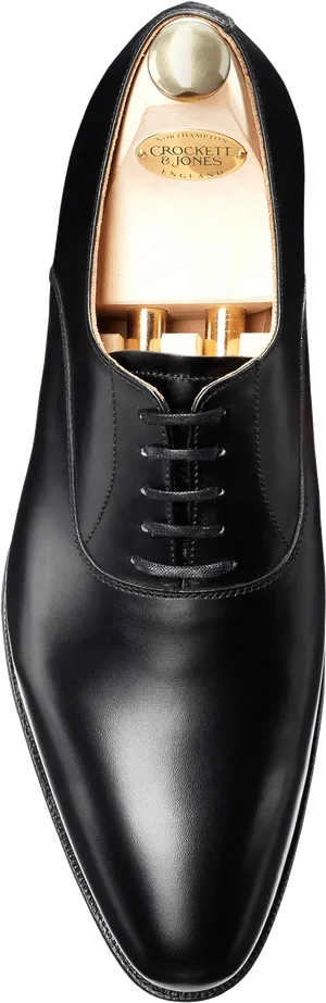 Black Oxford Shoe Top View PNG image