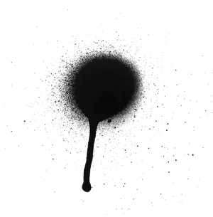 Black Paint Splashon Blue Background PNG