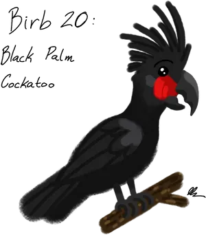 Black Palm Cockatoo Illustration PNG image