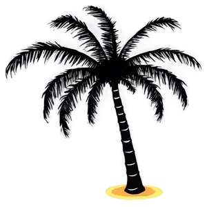 Black Palm Tree Silhouette Against Sunset Png 06262024 PNG image