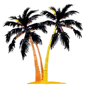 Black Palm Tree Silhouette Against Sunset Png 72 PNG image