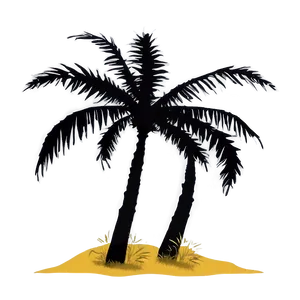 Black Palm Tree Silhouette Against Sunset Png Sjd PNG image