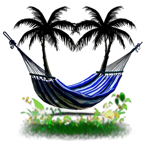 Black Palm Tree With Hammock Png Hsp70 PNG image