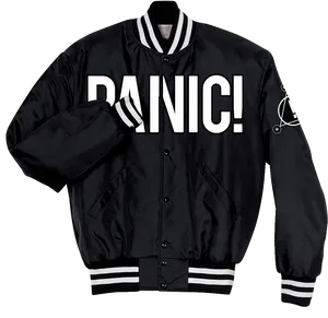 Black Panic Varsity Jacket PNG image