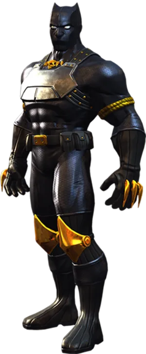 Black Panther Full Costume Standing PNG image