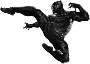 Black Panther In Action Pose PNG