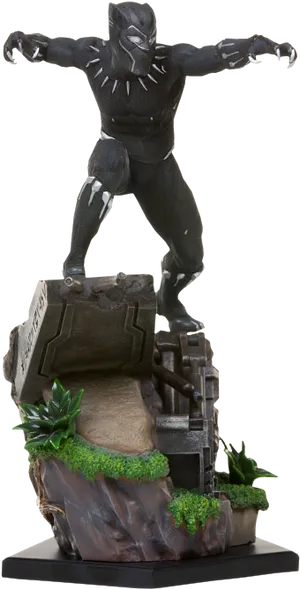 Black Panther Statue Pose PNG image