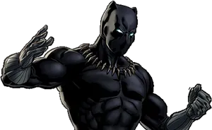 Black Panther Vigilant Stance PNG image
