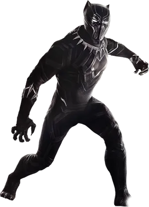 Black Pantherin Action Pose PNG