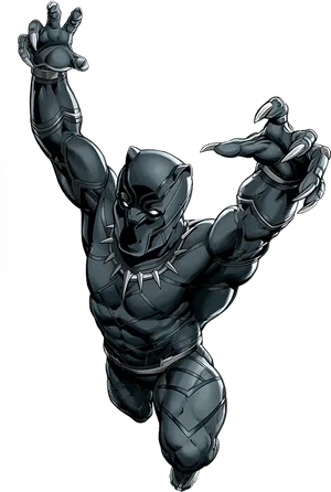 Black Pantherin Action Pose PNG image