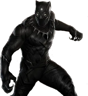 Black Pantherin Action Pose PNG