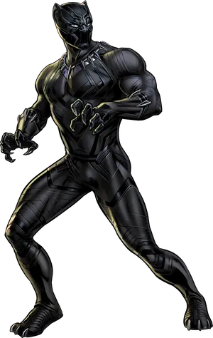 Black Pantherin Action Pose PNG
