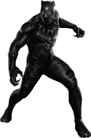 Black Pantherin Action Pose PNG